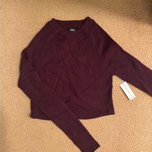 PacSun Burgundy Ribbed Long Sleeve Top